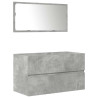 Set muebles de baño 2 piezas madera contrachapada gris hormigón 5