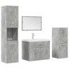Set muebles de baño 5 piezas madera ingeniería gris hormigón 1