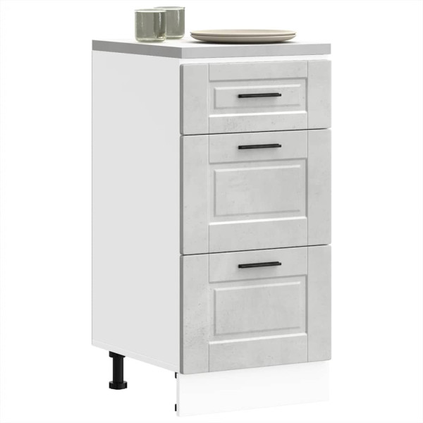 Mueble bajo de cocina porto gris cemento madera reconstituida D