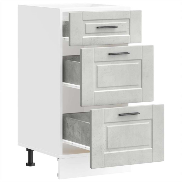 Mueble bajo de cocina porto gris cemento madera reconstituida M 5