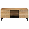 Mesa de centro madera maciza de mango negra 100x54x40 cm marrón 3