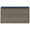 Banco de almacenaje con cojín gris 100 cm ratán sintético 4