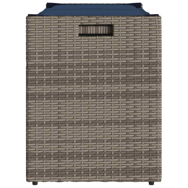 Banco de almacenaje con cojín gris 100 cm ratán sintético M 5