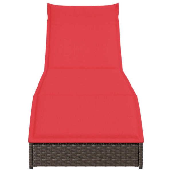 Espreguiçadeira dobrável com almofada e arrumação vime PE M 5