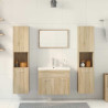 Juego de muebles de baño 5 pzas madera ingeniería roble Sonoma 3
