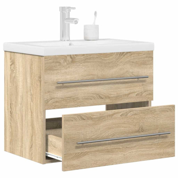 Set de muebles de baño 2 pzas madera contrachapada roble Sonoma D