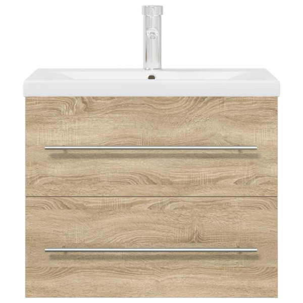 Set de muebles de baño 2 pzas madera contrachapada roble Sonoma M 4