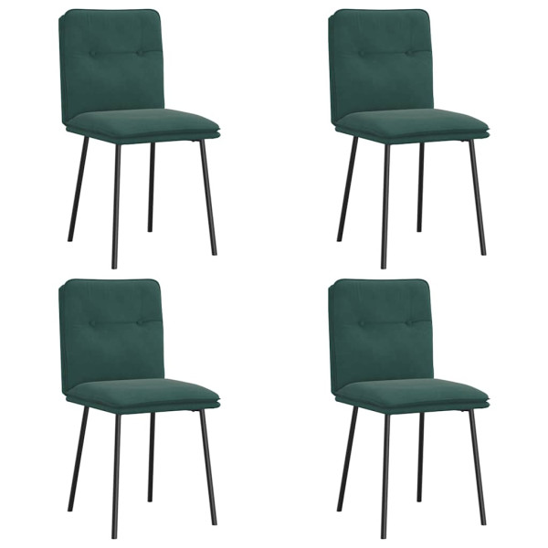Cadeiras de jantar 4 pcs veludo verde-escuro M 2
