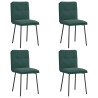 Cadeiras de jantar 4 pcs veludo verde-escuro 2