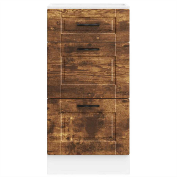 Mueble bajo de cocina porto roble ahumado madera reconstituida M 4