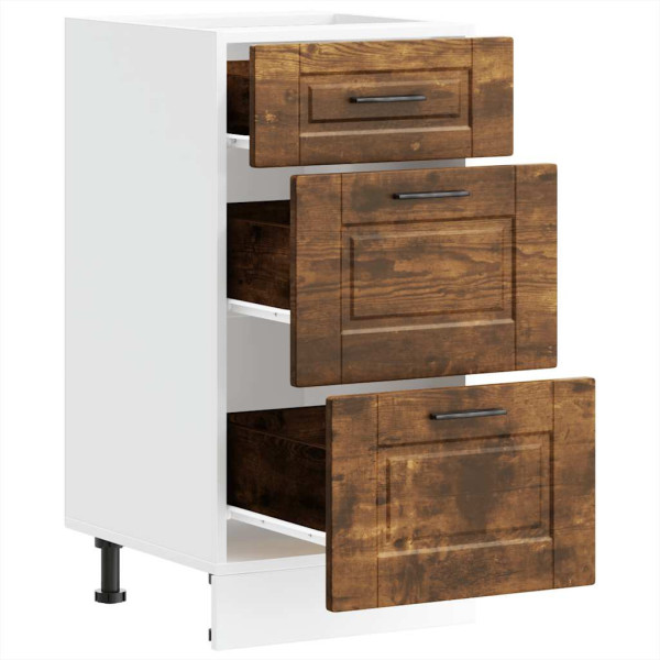 Mueble bajo de cocina porto roble ahumado madera reconstituida M 5