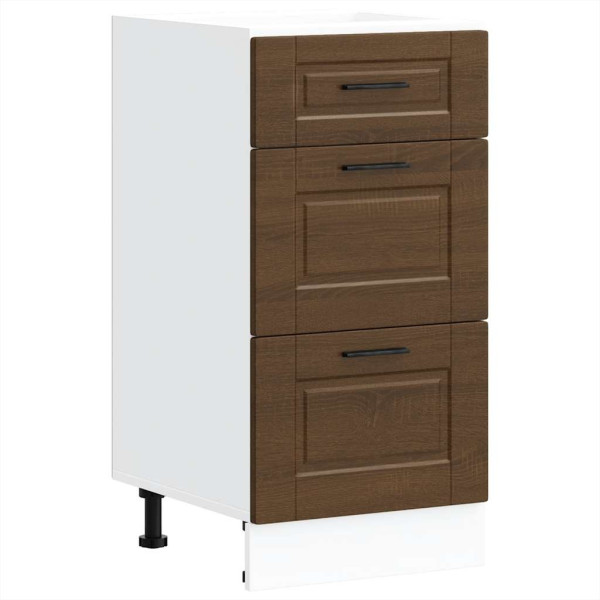 Mueble bajo de cocina porto roble marrón madera reconstituida M 2