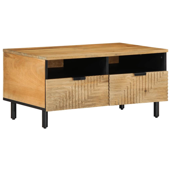 Mesa de centro madera maciza de mango marrón 80x54x40 cm D