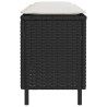 Banco de jardim com almofadão 110x30x40.5 cm vime PE preto 5