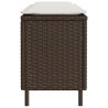 Banco de jardim com almofadão 110x30x40.5 cm vime PE cinzento 5