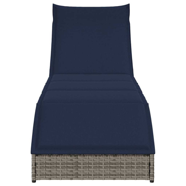 Espreguiçadeira dobrável com almofada e arrumação vime PE M 5