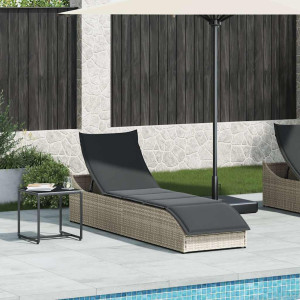 Espreguiçadeira dobrável com almofada e arrumação vime PE H