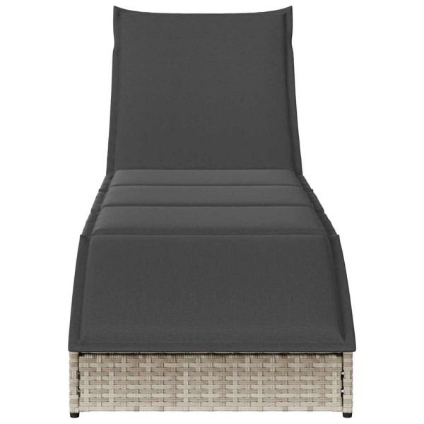 Espreguiçadeira dobrável com almofada e arrumação vime PE M 5