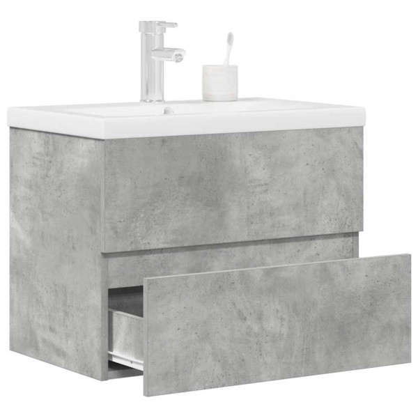 Set muebles de baño 2 piezas madera contrachapada gris hormigón D