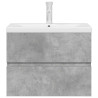 Set muebles de baño 2 piezas madera contrachapada gris hormigón 4