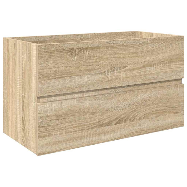 Set de muebles de baño 3 pzas madera contrachapada roble Sonoma M 5