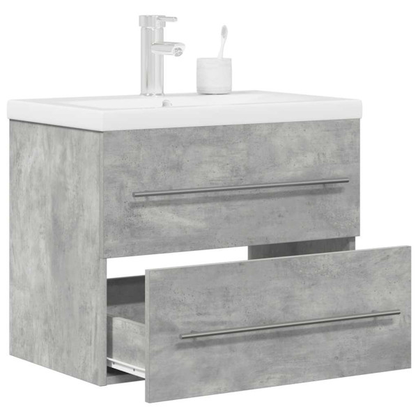 Set muebles de baño 2 piezas madera contrachapada gris hormigón D