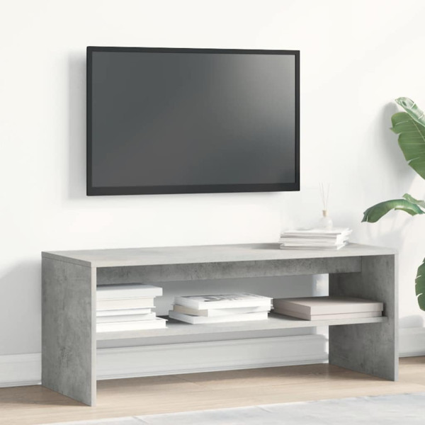 Mueble de TV madera contrachapada gris hormigón 100x40x40 cm M 3
