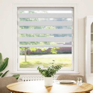 Estor cebra blanco 110x150 cm tejido ancho 105.9 cm poliéster H