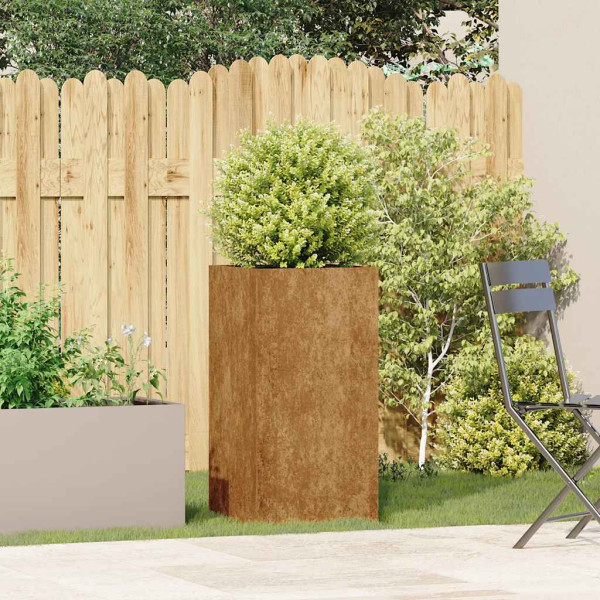 Floreira enferrujada 40x40x80 cm aço resistente M 3