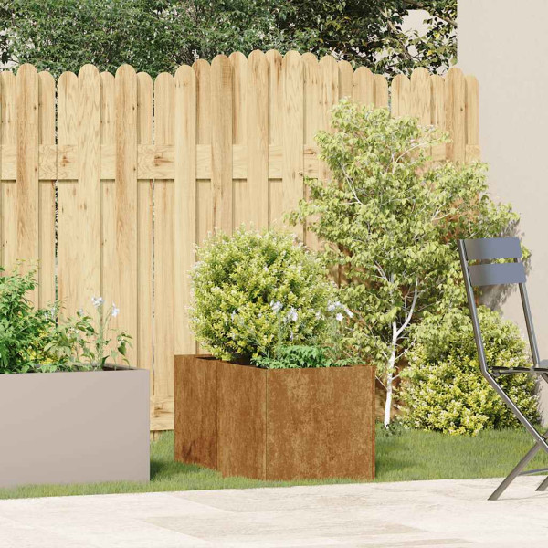 Jardinera oxidada 40x80x40 cm acero corten M 3