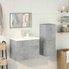 Juego muebles de baño 4 pzas madera contrachapada gris hormigón 3