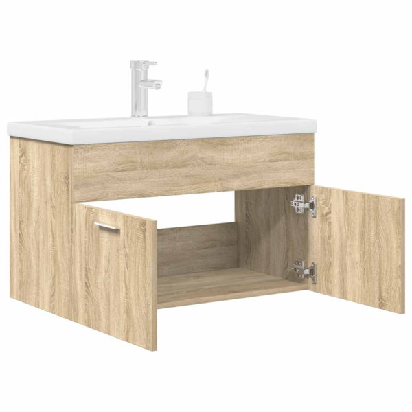 Mueble de baño con lavabo incorporado y grifo roble Sonoma D