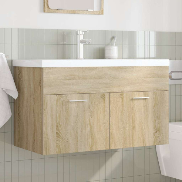 Mueble de baño con lavabo incorporado y grifo roble Sonoma M 3