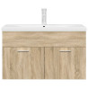 Mueble de baño con lavabo incorporado y grifo roble Sonoma 4