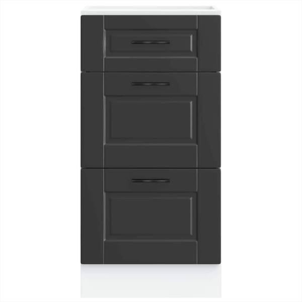 Mueble bajo de cocina Porto madera contrachapada negro M 4