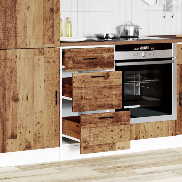 Mueble bajo de cocina porto madera vieja madera reconstituida M 3