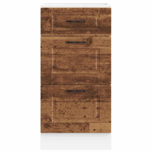 Mueble bajo de cocina porto madera vieja madera reconstituida M 4