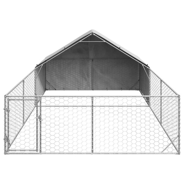 Caseta perros exterior con corral 6x3x1.9 m acero galvanizado M 3