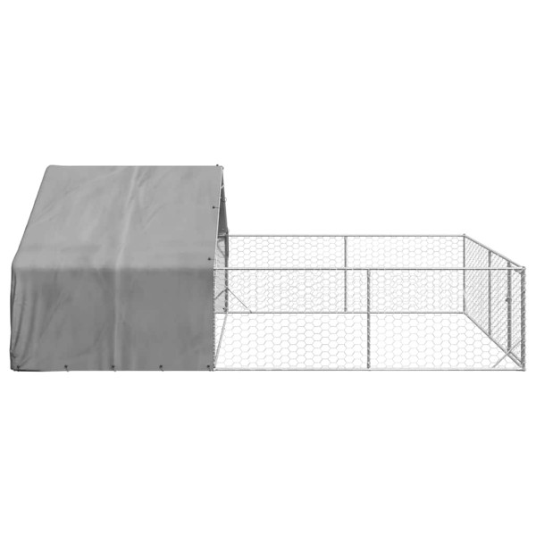Caseta perros exterior con corral 6x3x1.9 m acero galvanizado M 4
