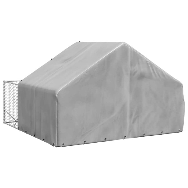Canil exterior para cães com corredor 3x3x1.9 m aço galvanizado M 5