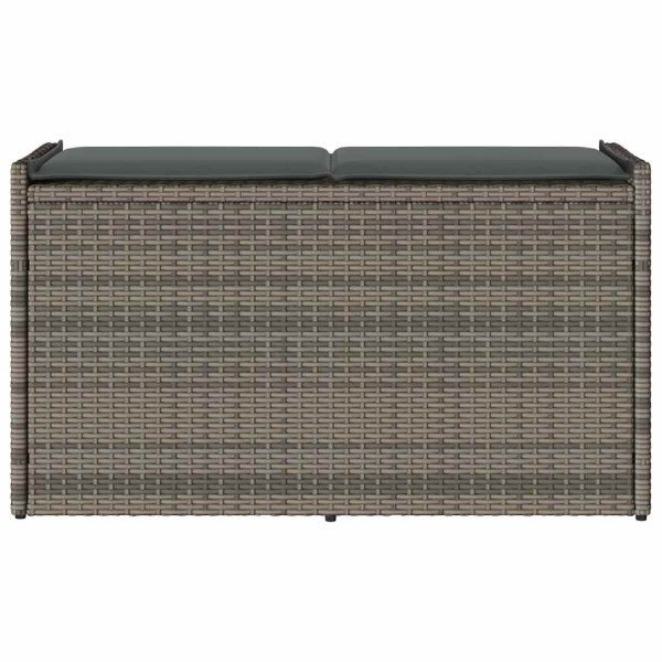 Banco de almacenaje con cojín gris 100 cm ratán sintético M 4