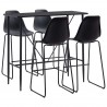 5 pcs conjunto de bar plástico preto 1