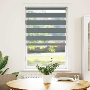 Estor cebra gris oscuro 85x150cm tejido ancho 80.9 cm poliéster H