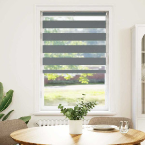 Estor cebra gris oscuro 75x100cm tejido ancho 70.9 cm poliéster H