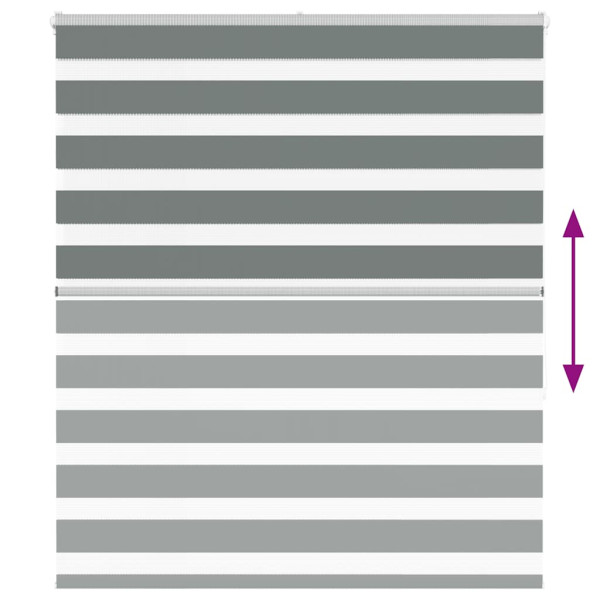 Estor cebra gris oscuro tejido ancho 115.9 cm poliéster M 5