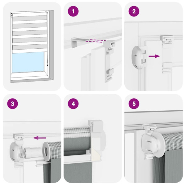 Estor cebra marrón 75x100 cm tejido ancho 70.9 cm poliéster M 5