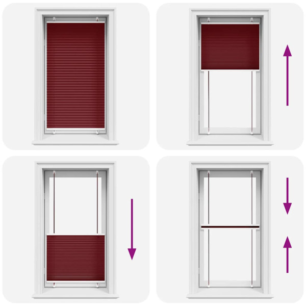 Estor Plisado rojo burdeos 75x150 cm Tela Ancho 74.4 cm M 5