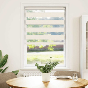 Estor cebra beige mármol tejido ancho 65.9 cm poliéster H