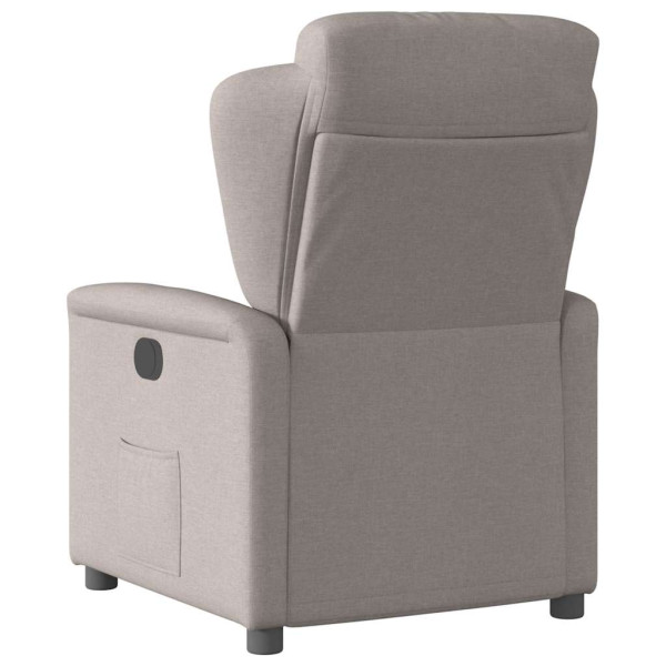 Sillón reclinable de tela gris taupe M 5