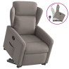 Sillón reclinable elevable tela gris taupe 1